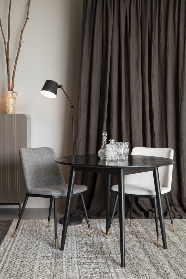 WHITE LABEL LIVING Lionel spisestuestol - beige polyester/nylon og stl