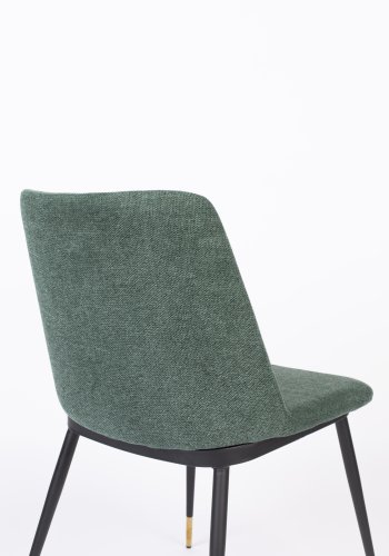 WHITE LABEL LIVING Lionel spisestuestol - mrkegrnn polyester/nylon og stl