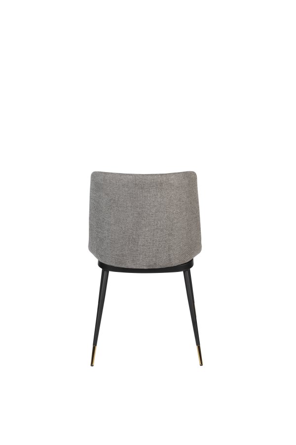 WHITE LABEL LIVING Lionel spisestuestol - lys gr polyester/nylon og stl