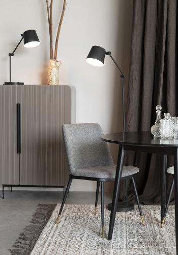 WHITE LABEL LIVING Lionel spisestuestol - lys gr polyester/nylon og stl