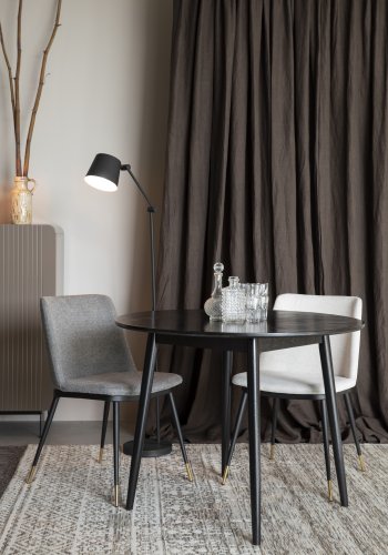 WHITE LABEL LIVING Lionel spisestuestol - lys gr polyester/nylon og stl