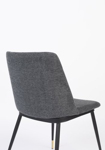 WHITE LABEL LIVING Lionel spisestuestol - mrkegr polyester/nylon og stl