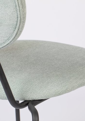 WHITE LABEL LIVING Aspen spisestuestol - lysegrnt stoff og metall