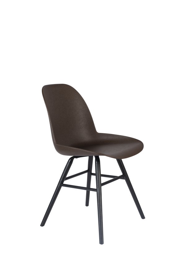 ZUIVER Albert Kuip spisestol - brun plast/resirkulert kaffegrut og svart asketre