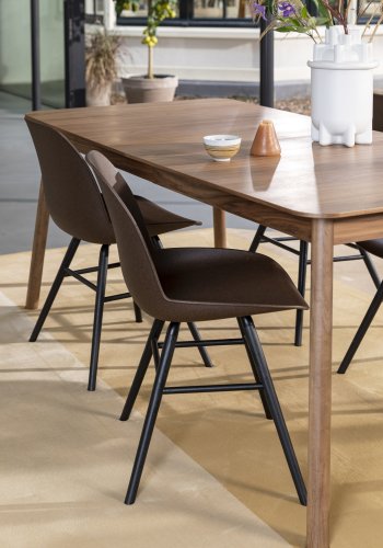 ZUIVER Albert Kuip spisestol - brun plast/resirkulert kaffegrut og svart asketre