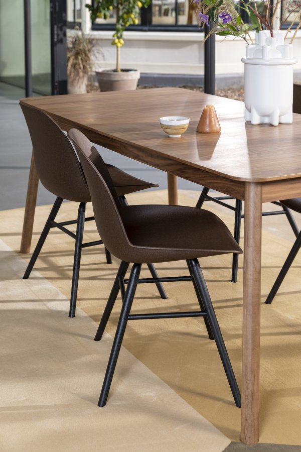 ZUIVER Albert Kuip spisestol - brun plast/resirkulert kaffegrut og svart asketre