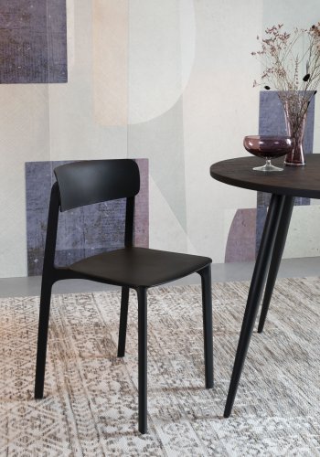 WHITE LABEL LIVING Clive spisestuestol - svart polypropylen
