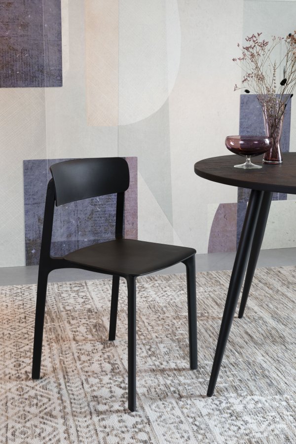 WHITE LABEL LIVING Clive spisestuestol - svart polypropylen