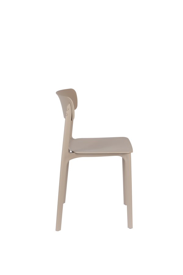 WHITE LABEL LIVING Clive spisestuestol - lysebrun polypropylen