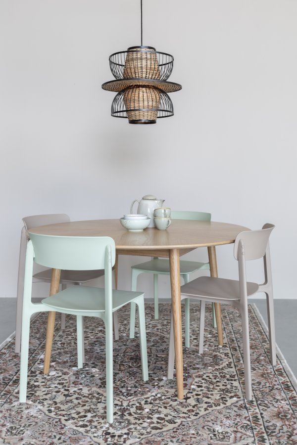 WHITE LABEL LIVING Clive spisestuestol - lysebrun polypropylen