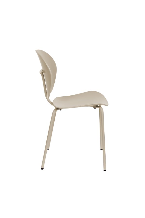 ZUIVER Ocean Rice spisestuestol - beige resirkulert plast fra havet og beige metall