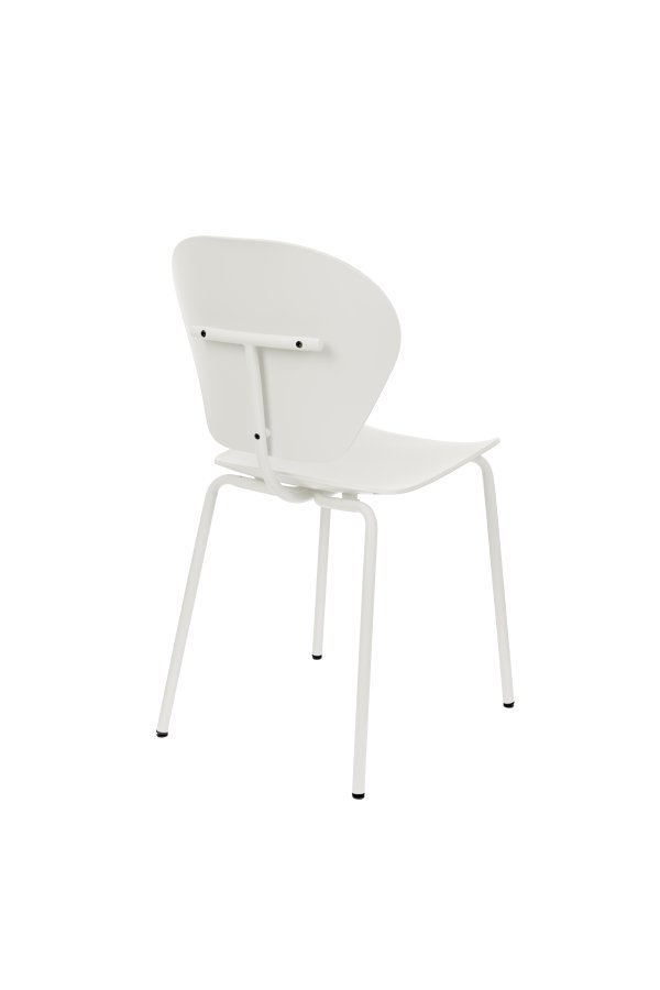 ZUIVER Ocean kokosmelk spisebordstol - hvit resirkulert plast fra havet og hvitt metall