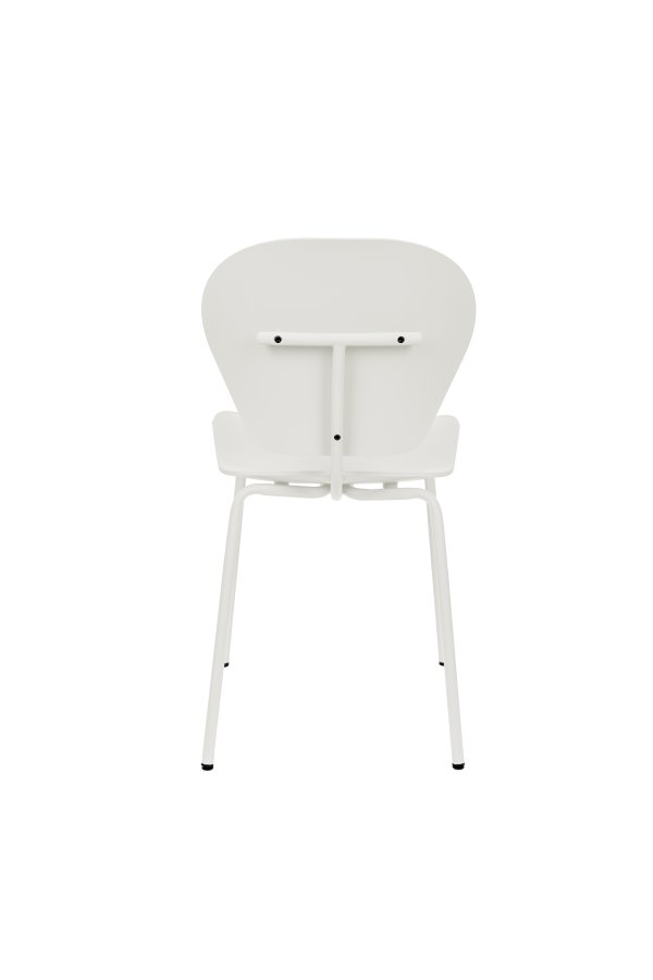 ZUIVER Ocean kokosmelk spisebordstol - hvit resirkulert plast fra havet og hvitt metall