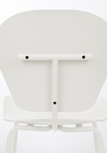 ZUIVER Ocean kokosmelk spisebordstol - hvit resirkulert plast fra havet og hvitt metall