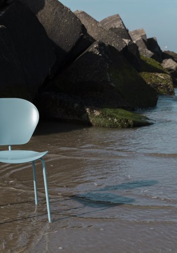 ZUIVER Ocean spisestuestol - havbl resirkulert plast fra havet og havbltt metall