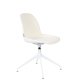 ZUIVER Albert Kuip spisebordsstol, med svingfunksjon - hvit polyester og hvit aluminium