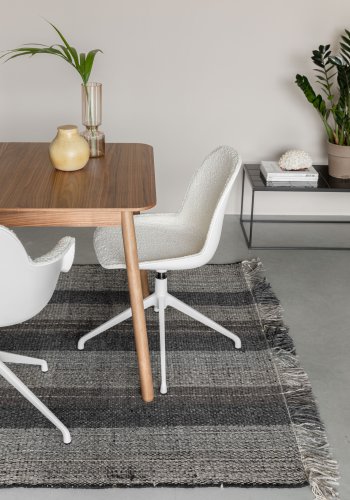 ZUIVER Albert Kuip spisebordsstol, med svingfunksjon - hvit polyester og hvit aluminium