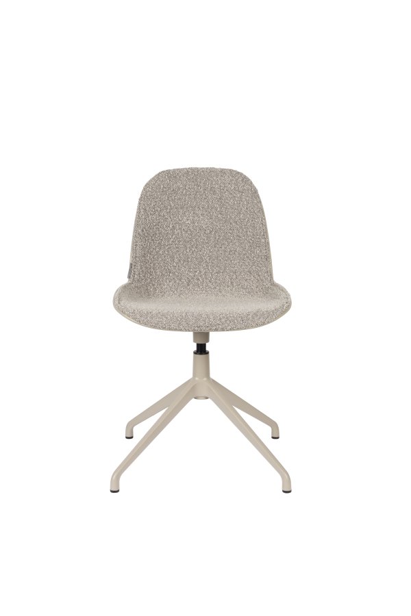 ZUIVER Albert Kuip spisebordsstol, med svingfunksjon - taupe polyester og taupe aluminium