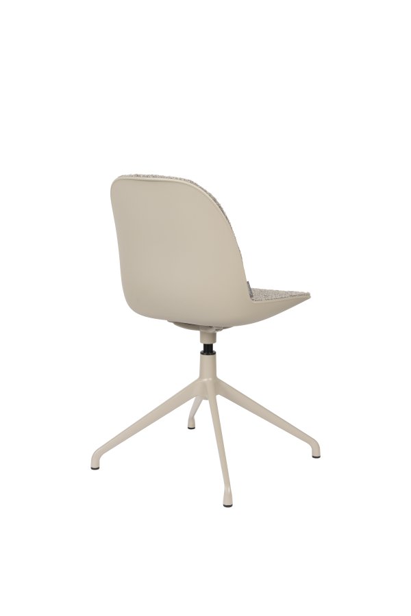 ZUIVER Albert Kuip spisebordsstol, med svingfunksjon - taupe polyester og taupe aluminium