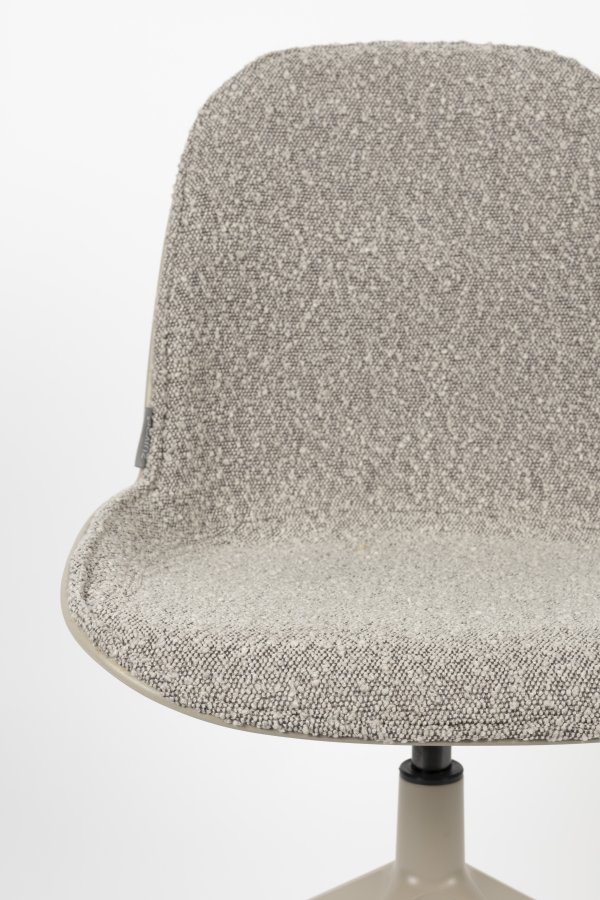 ZUIVER Albert Kuip spisebordsstol, med svingfunksjon - taupe polyester og taupe aluminium