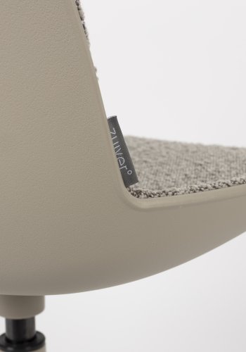 ZUIVER Albert Kuip spisebordsstol, med svingfunksjon - taupe polyester og taupe aluminium