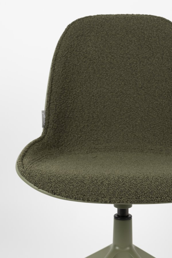 ZUIVER Albert Kuip spisebordsstol, med svingfunksjon - grnn polyester og grnn aluminium