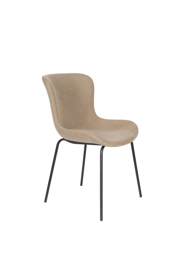 WHITE LABEL LIVING Junzo spisestuestol - taupe flyel og metall