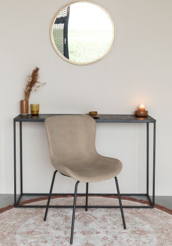 WHITE LABEL LIVING Junzo spisestuestol - taupe flyel og metall