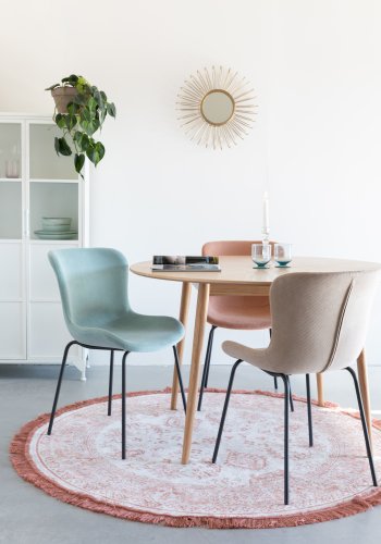 WHITE LABEL LIVING Junzo spisestuestol - taupe flyel og metall