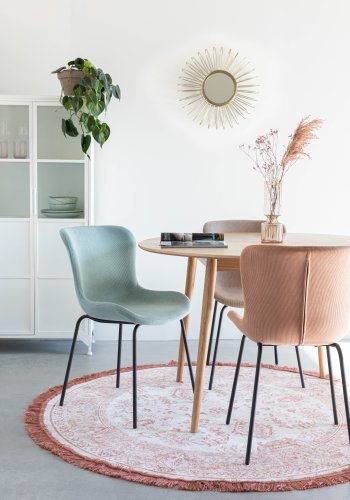 WHITE LABEL LIVING Junzo spisebordsstol - gammelrosa flyel og metall