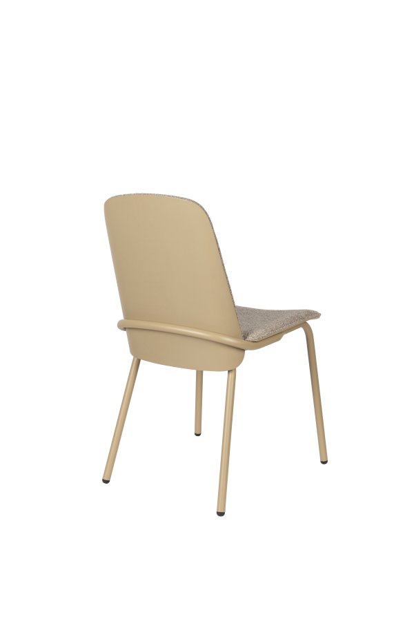 ZUIVER Clip spisestuestol - beige polyester, eikefiner og metall