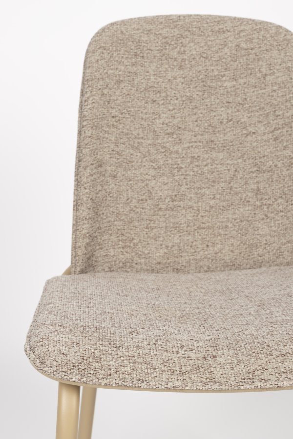 ZUIVER Clip spisestuestol - beige polyester, eikefiner og metall