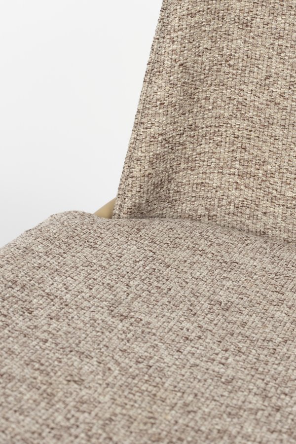 ZUIVER Clip spisestuestol - beige polyester, eikefiner og metall