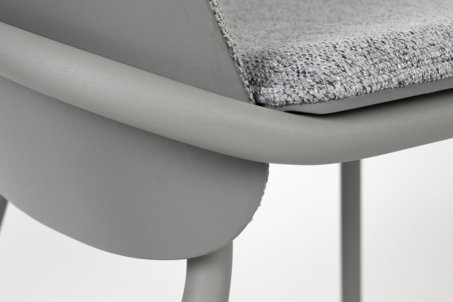 ZUIVER Clip spisestuestol - gr polyester, eikefiner og metall