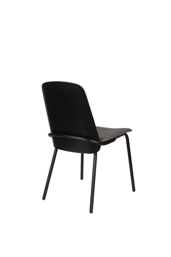 ZUIVER Clip spisebordstol - gr polyester og svart eikefinermetall