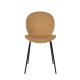 ZUIVER Bonnet spisestuestol - okergul flyelsstoff og svart metall