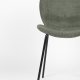 ZUIVER Bonnet spisestuestol - grnt flyelsstoff og svart metall