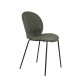 ZUIVER Bonnet spisestuestol - grnt flyelsstoff og svart metall