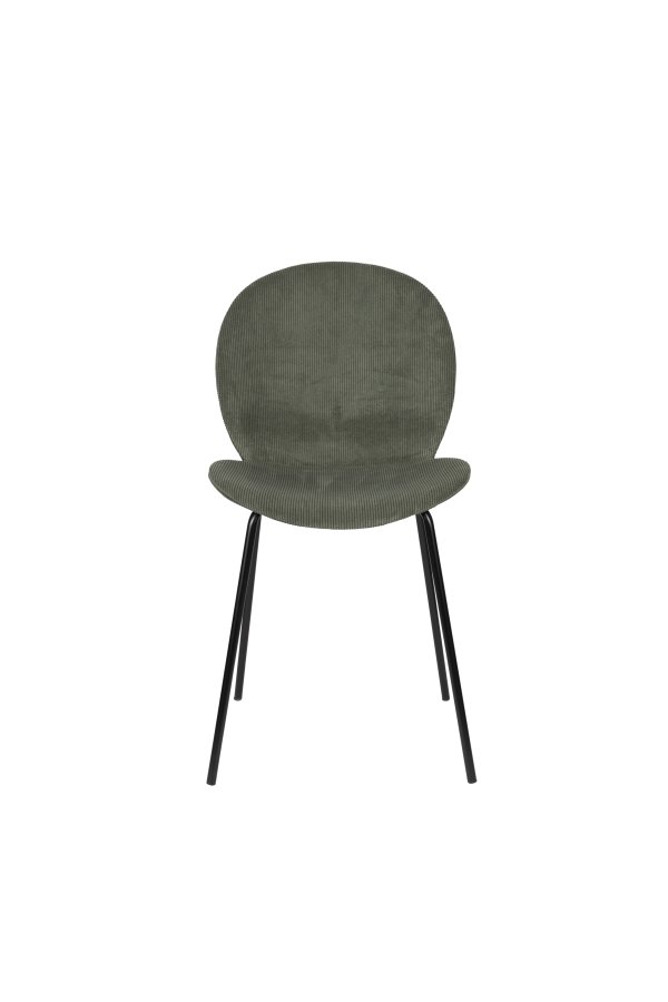 ZUIVER Bonnet spisestuestol - grnt flyelsstoff og svart metall