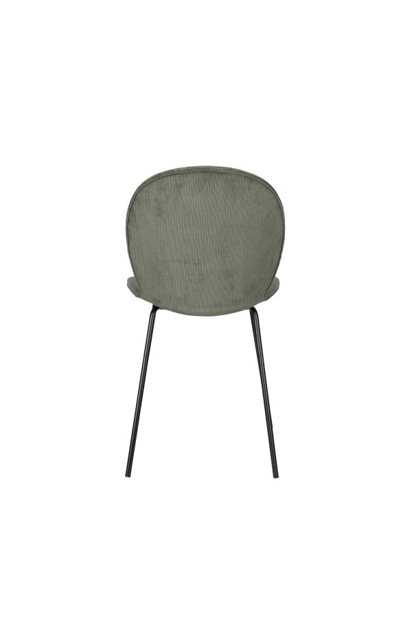 ZUIVER Bonnet spisestuestol - grnt flyelsstoff og svart metall