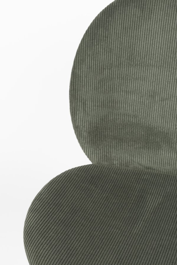 ZUIVER Bonnet spisestuestol - grnt flyelsstoff og svart metall