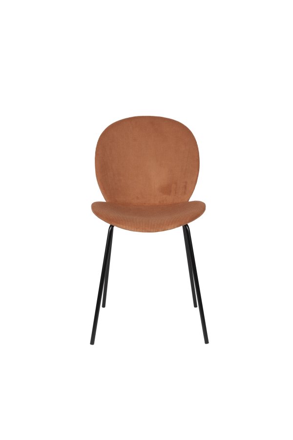 ZUIVER Bonnet spisestuestol - terrakotta flyelsstoff og svart metall