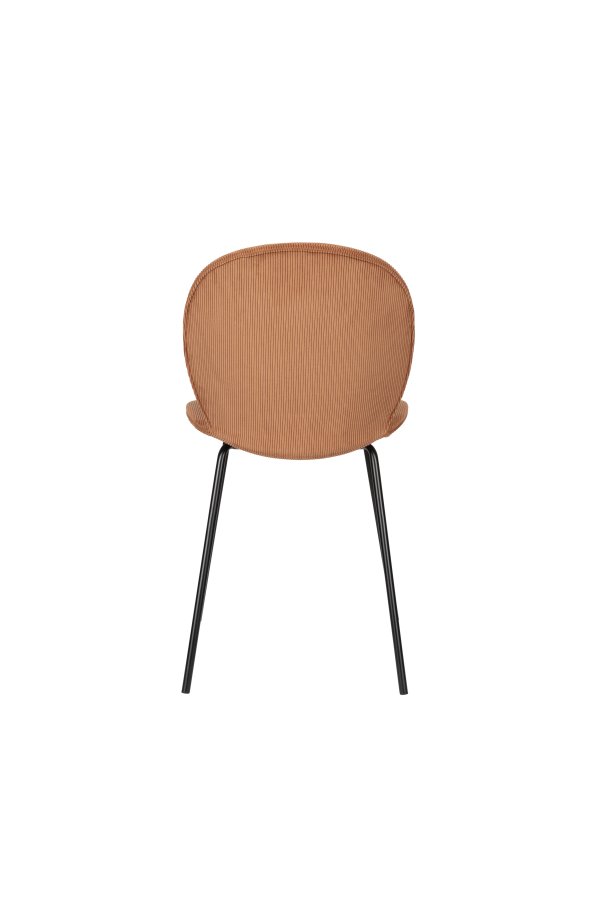 ZUIVER Bonnet spisestuestol - terrakotta flyelsstoff og svart metall