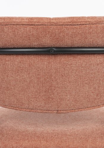 WHITE LABEL LIVING Jolien spisestuestol - rosa polyester og svart stl