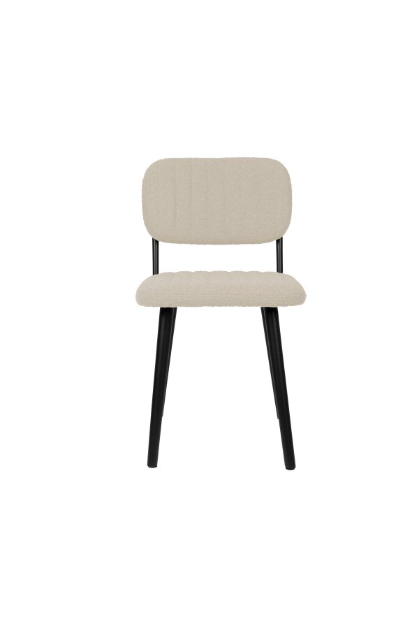 WHITE LABEL LIVING Jake spisestuestol - off-white bouclé og eik