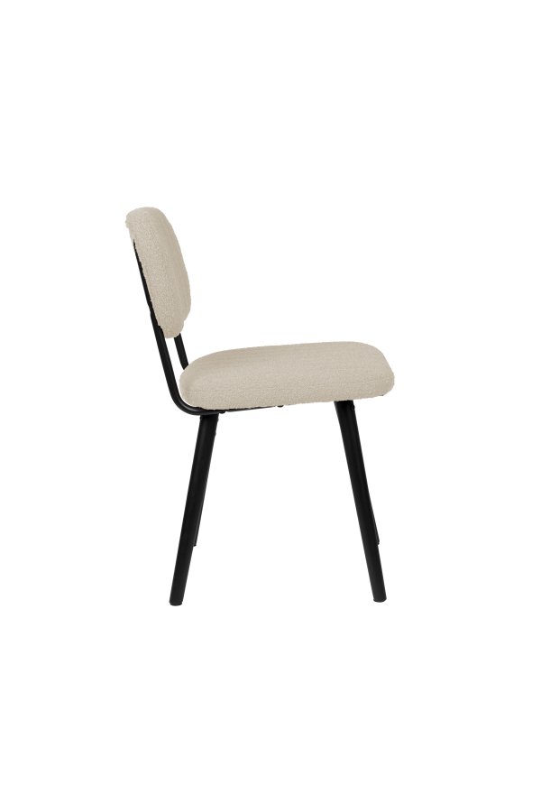 WHITE LABEL LIVING Jake spisestuestol - off-white bouclé og eik