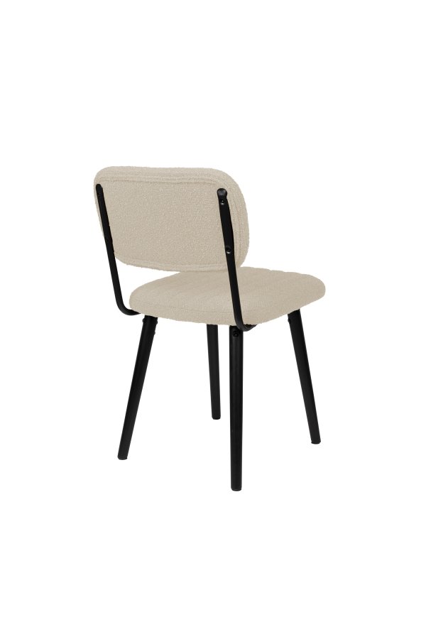 WHITE LABEL LIVING Jake spisestuestol - off-white bouclé og eik