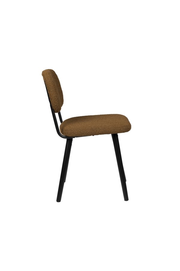 WHITE LABEL LIVING Jake spisestol - oker bouclé og eik