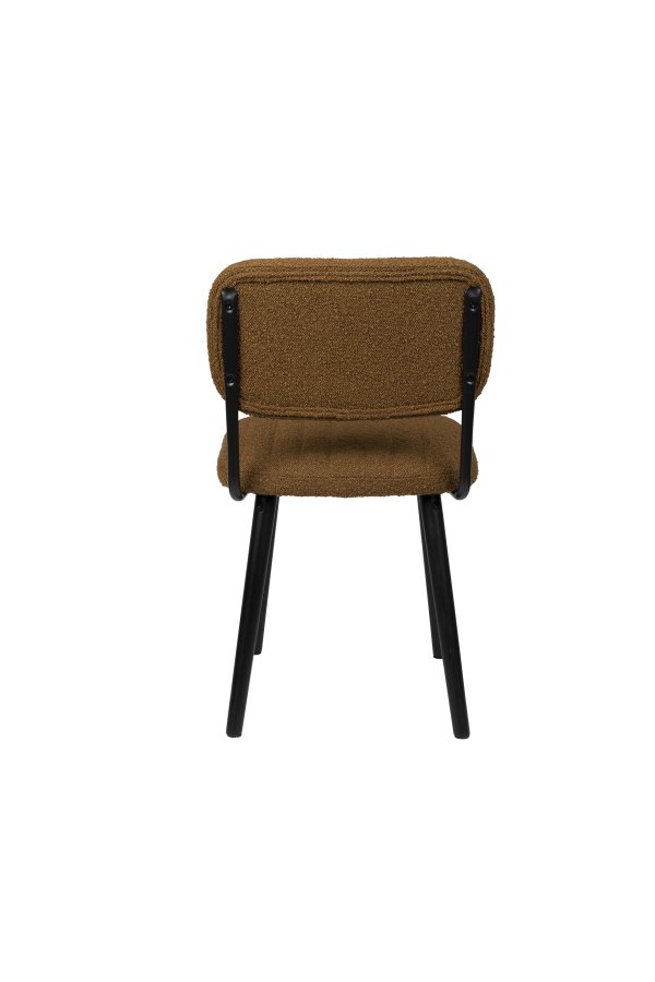 WHITE LABEL LIVING Jake spisestol - oker bouclé og eik