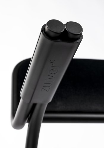 ZUIVER Alba lenestol, med armlener - svart flyel og sort metall